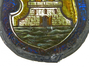 Glass window picture with crest of Hamburg Altona 17./ 18. cent.