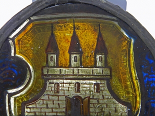 Glass window picture with crest of Hamburg Altona 17./ 18. cent.