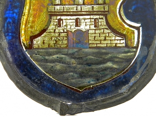 Glass window picture with crest of Hamburg Altona 17./ 18. cent.