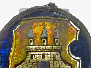Glass window picture with crest of Hamburg Altona 17./ 18. cent.