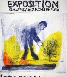 Norbert Hornig Ausstellungsplakat signiert & datiert 1989