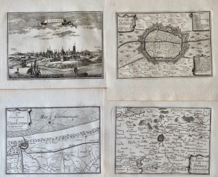 Dunkerque D�nkirchen Douai 4 Kupferstiche Paris Beaulieu 1665 A.