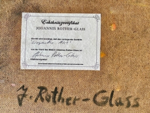 Johannes Rother-Glass, Gem�lde, liegender weiblicher Akt 20. Jh.