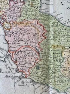 Kupferstichkarte Italia in suis status, Homann Erben, 1742
