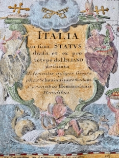 Kupferstichkarte Italia in suis status, Homann Erben, 1742