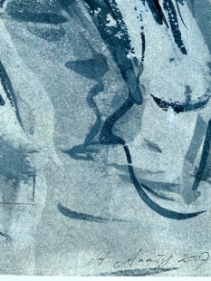 Aurelia Annus Zeichnung Gouache, Schlacht der Seeg�tter, 2007