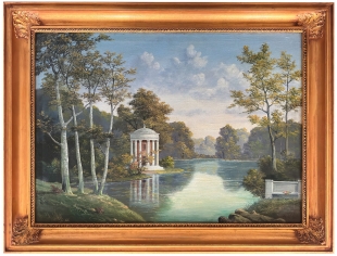 Albert Benois �lgem�lde Parklandschaft mit See 20. Jh.
