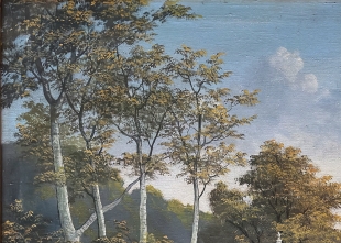 Albert Benois �lgem�lde Parklandschaft mit See 20. Jh.