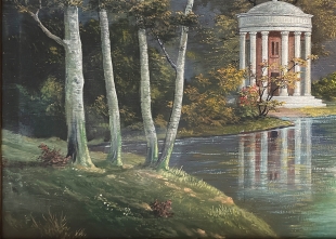 Albert Benois �lgem�lde Parklandschaft mit See 20. Jh.