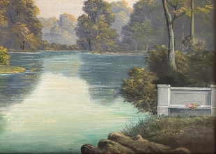Albert Benois �lgem�lde Parklandschaft mit See 20. Jh.