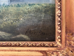 Albert Benois �lgem�lde Parklandschaft mit See 20. Jh.