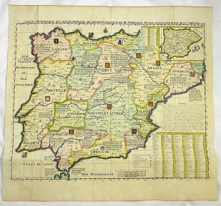 Kupferstich Karte Spanien & Portugal Chatelain 1721