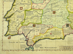 Kupferstich Karte Spanien & Portugal Chatelain 1721