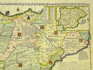 Kupferstich Karte Spanien & Portugal Chatelain 1721