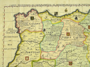 Kupferstich Karte Spanien & Portugal Chatelain 1721