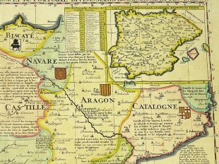 Kupferstich Karte Spanien & Portugal Chatelain 1721