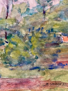 Rudolf Uttecht Aquarell Ribnitz Ostsee 1955