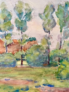 Rudolf Uttecht Aquarell Ribnitz Ostsee 1955