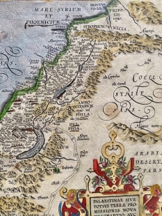 Abraham Ortelius Kupferstich Karte Pal�stina Heiliges Land 1595