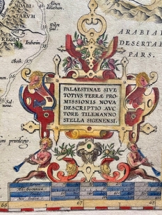 Abraham Ortelius Kupferstich Karte Pal�stina Heiliges Land 1595