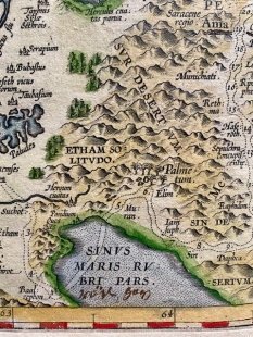 Abraham Ortelius Kupferstich Karte Pal�stina Heiliges Land 1595
