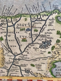 Abraham Ortelius Kupferstich Karte Pal�stina Heiliges Land 1595