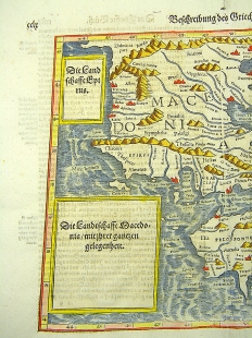 Griechenland Kreta Peloponnes Holzschnitt Karte Polybios 1574
