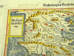 Griechenland Kreta Peloponnes Holzschnitt Karte Polybios 1574