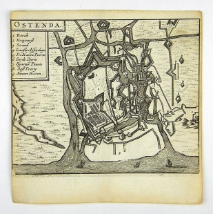 Ostende Plan Flandern Belgien Kupferstich Ansicht Christyn 1720