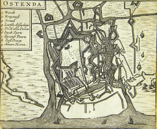 Ostende Plan Flandern Belgien Kupferstich Ansicht Christyn 1720