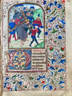 Stundenbuch Blatt Kreuztragung Christi Br�gge um 1455