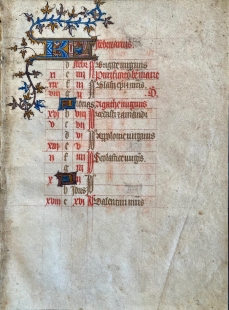 Manuskriptblatt Stundenbuch Kalendarium Februar Paris 1410