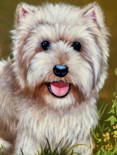 Siegmar Jugelt, oilpainting, 2 small terriers, 20th/21th century