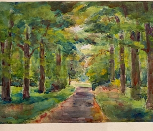 Rudolf Uttecht Watercolour Forest Leipzig-Connewitz 1957
