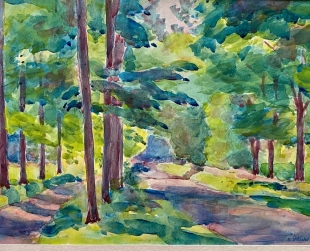 Rudolf Uttecht Aquarell Leipzig Connewitz Linie Hirschplatz 1958