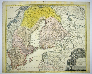 Kupferstichkarte Regni Sueciae, Homann Erben, 1750
