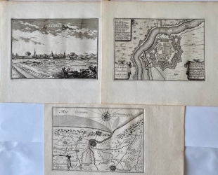 Gravelines 3 copper engravings Beaulieu about 1665 AD