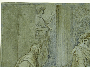 Zeichnung Franz�sische Klassik antike Szene Mischtechnik 17. Jhd