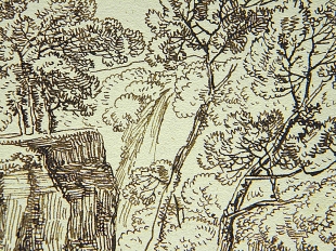 Franz Innocenz Kobell Federzeichnung Landschaftszeichnung 1800