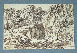 Franz Innocenz Kobell Federzeichnung Landschaftszeichnung 1800
