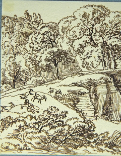 Franz Innocenz Kobell Federzeichnung Landschaftszeichnung 1800