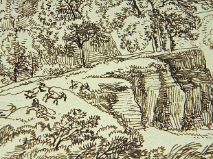 Franz Innocenz Kobell Federzeichnung Landschaftszeichnung 1800