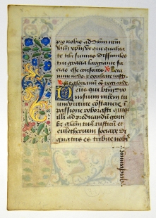 Stundenbuch Pergament Miniatur Hl. Dionysius Rouen ca. 1485