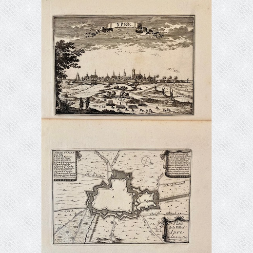 Ypern Ypres Belgien 2 Kupferstiche Beaulieu 1665