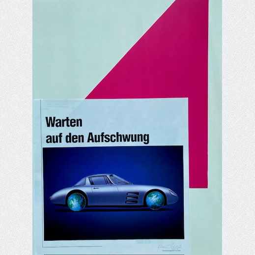 Klaus Staeck Collage, Warten auf den Aufschwung, 2004