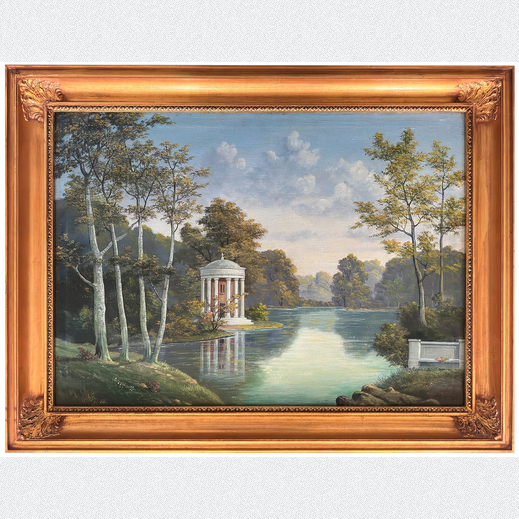 Albert Benois �lgem�lde Parklandschaft mit See 20. Jh.