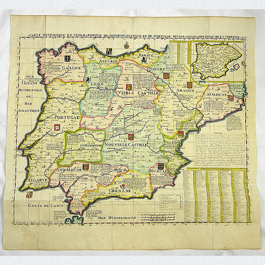 Kupferstich Karte Spanien & Portugal Chatelain 1721