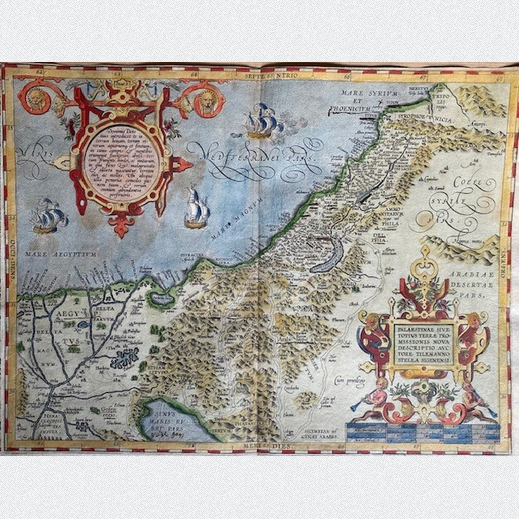 Abraham Ortelius Kupferstich Karte Pal�stina Heiliges Land 1595