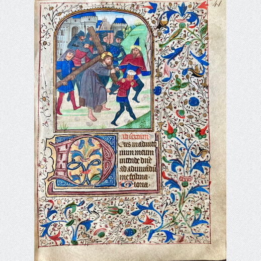 Stundenbuch Blatt Kreuztragung Christi Br�gge um 1455