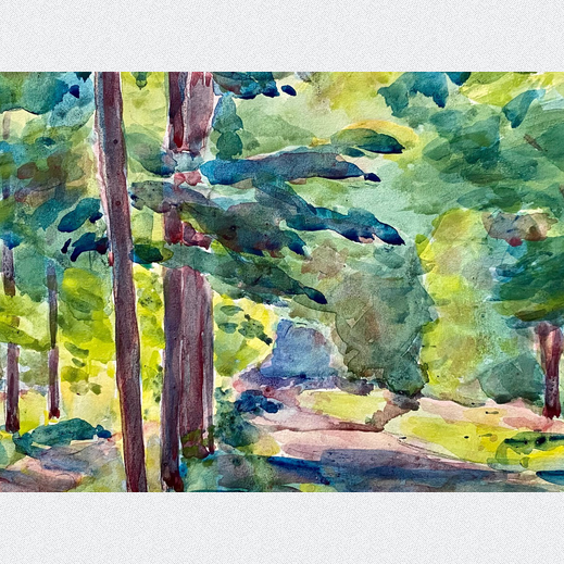Rudolf Uttecht Aquarell Leipzig Connewitz Linie Hirschplatz 1958